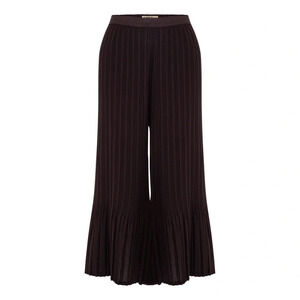 NWOT Alquema 3/4 Palazzo Pants Wide Leg Pleated Cropped Black Casual Women’s Sm